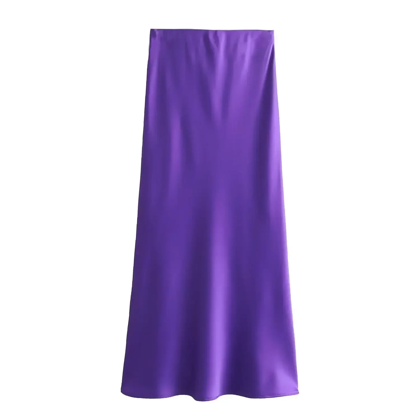 New chic fashion multi color satin texture skirt