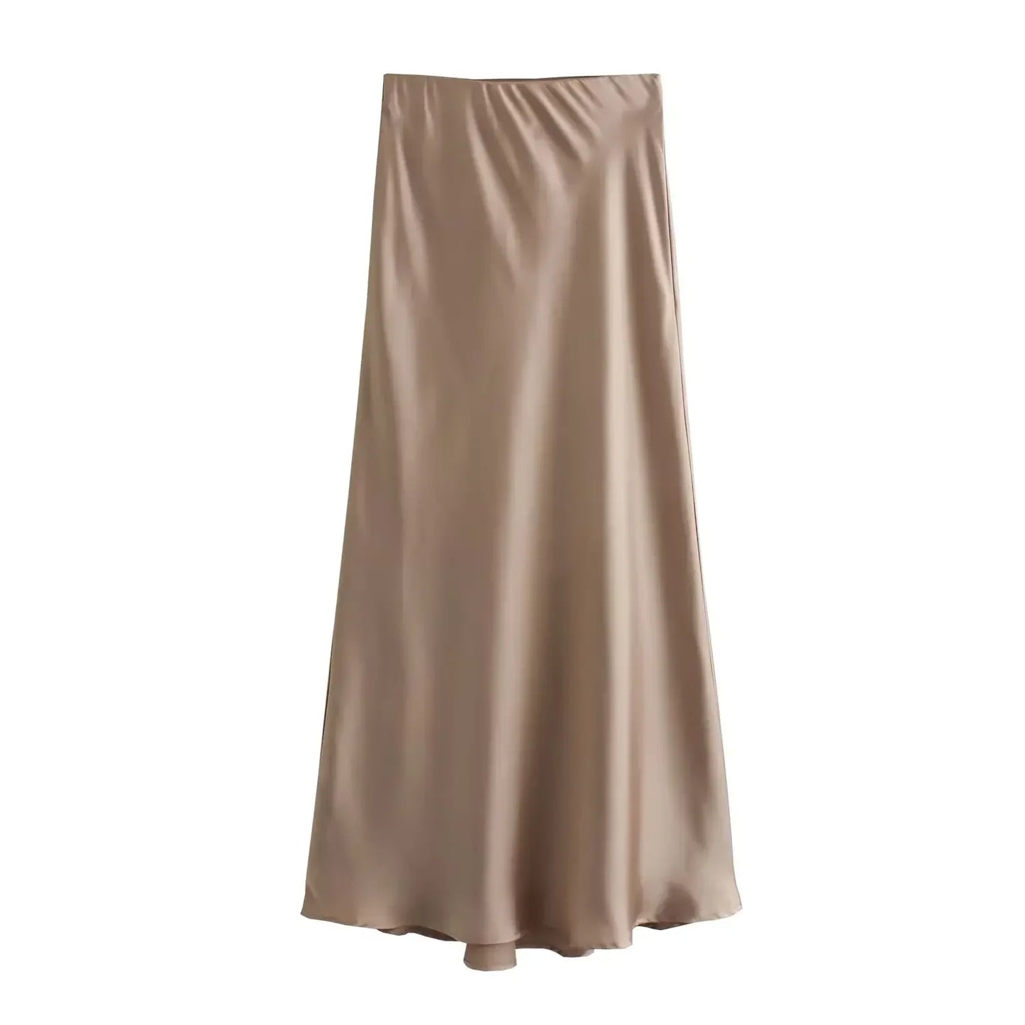 New chic fashion multi color satin texture skirt