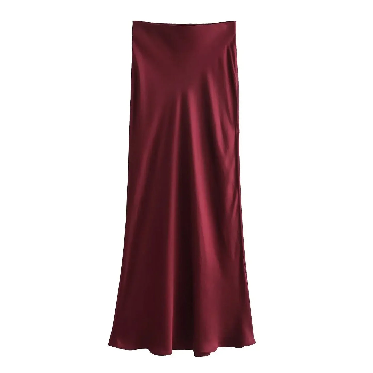 New chic fashion multi color satin texture skirt