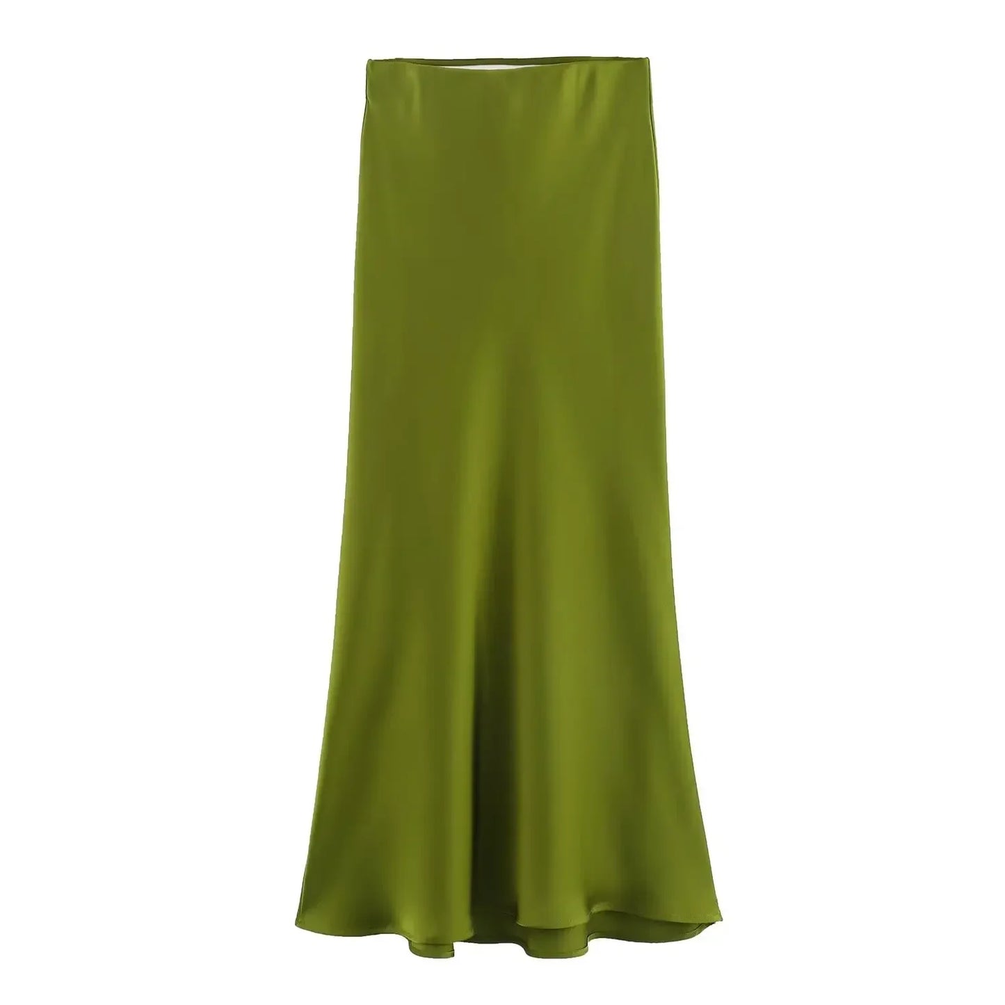 New chic fashion multi color satin texture skirt