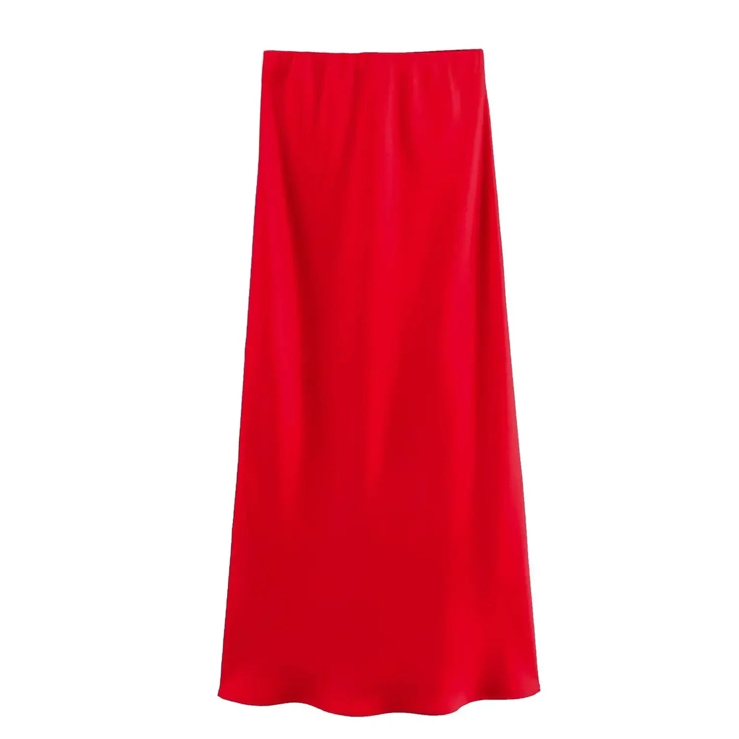 New chic fashion multi color satin texture skirt