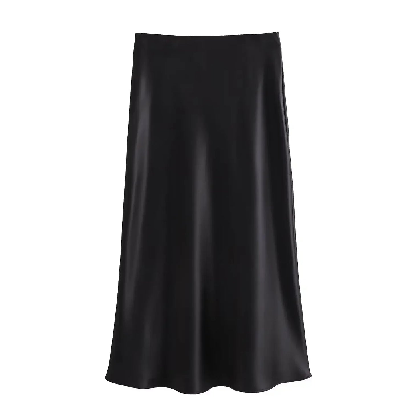 New chic fashion multi color satin texture skirt