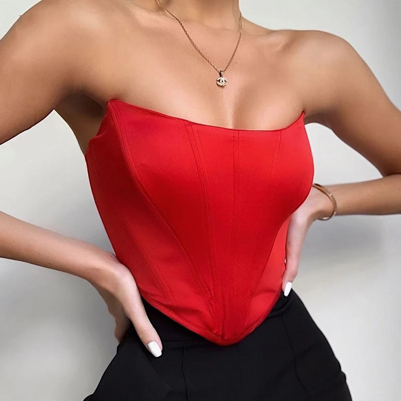 Sleeveless Off Shoulder Sexy Corset Top
