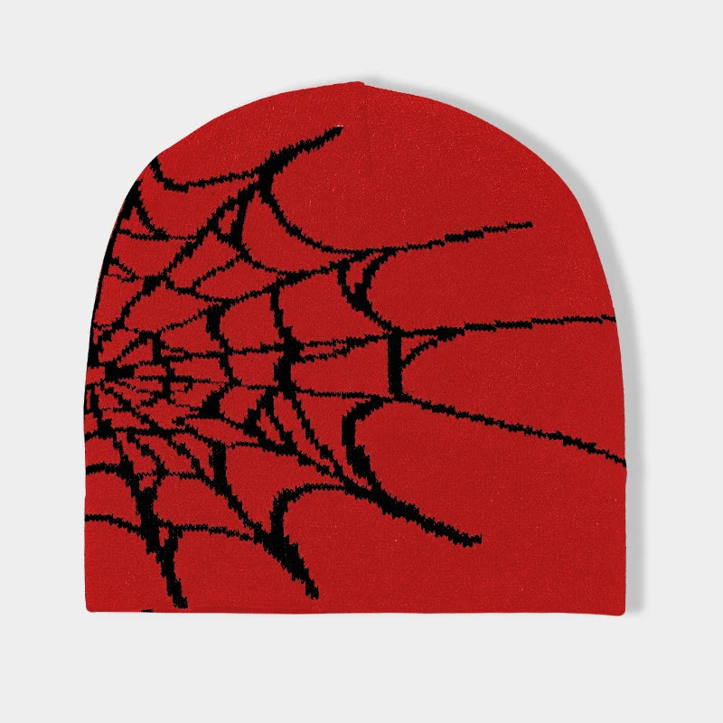 Spider Web Hip Hop Knit Beanie Stretch Warm Hat
