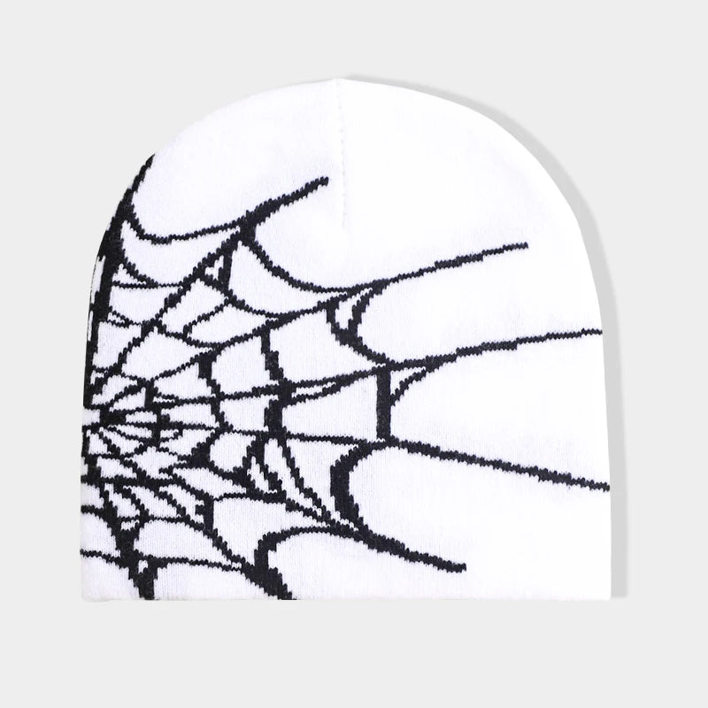 Spider Web Hip Hop Knit Beanie Stretch Warm Hat