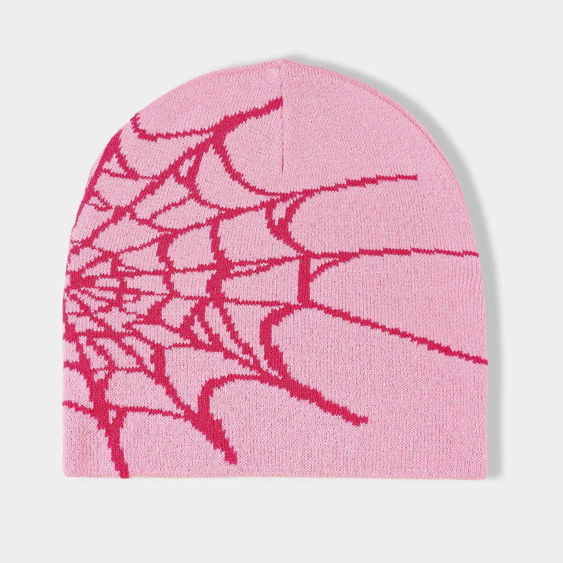 Spider Web Hip Hop Knit Beanie Stretch Warm Hat
