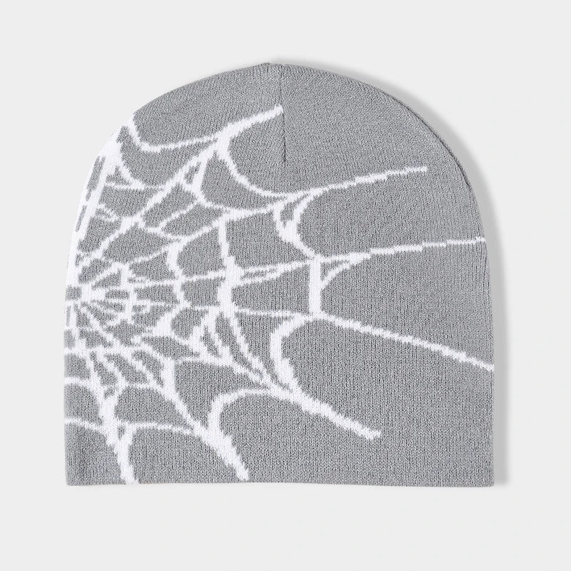 Spider Web Hip Hop Knit Beanie Stretch Warm Hat