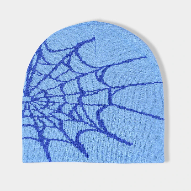Spider Web Hip Hop Knit Beanie Stretch Warm Hat
