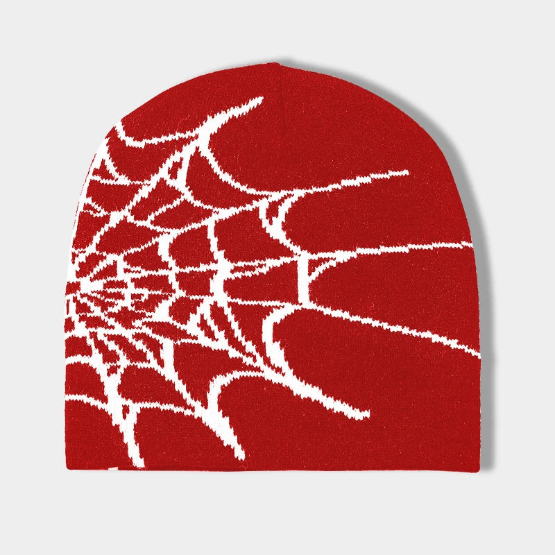 Spider Web Hip Hop Knit Beanie Stretch Warm Hat
