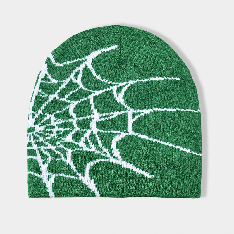 Spider Web Hip Hop Knit Beanie Stretch Warm Hat