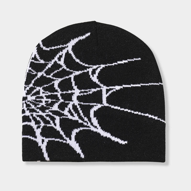 Spider Web Hip Hop Knit Beanie Stretch Warm Hat